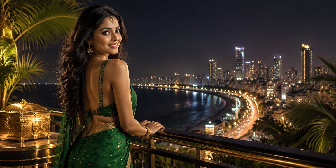 Indoor casino scene with baccarat game in Mumbai setting